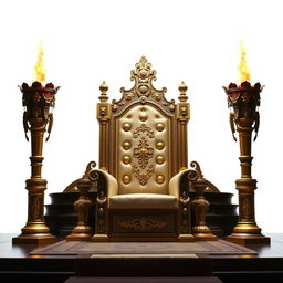 A majestic royal throne room with a grand throne designed for a king