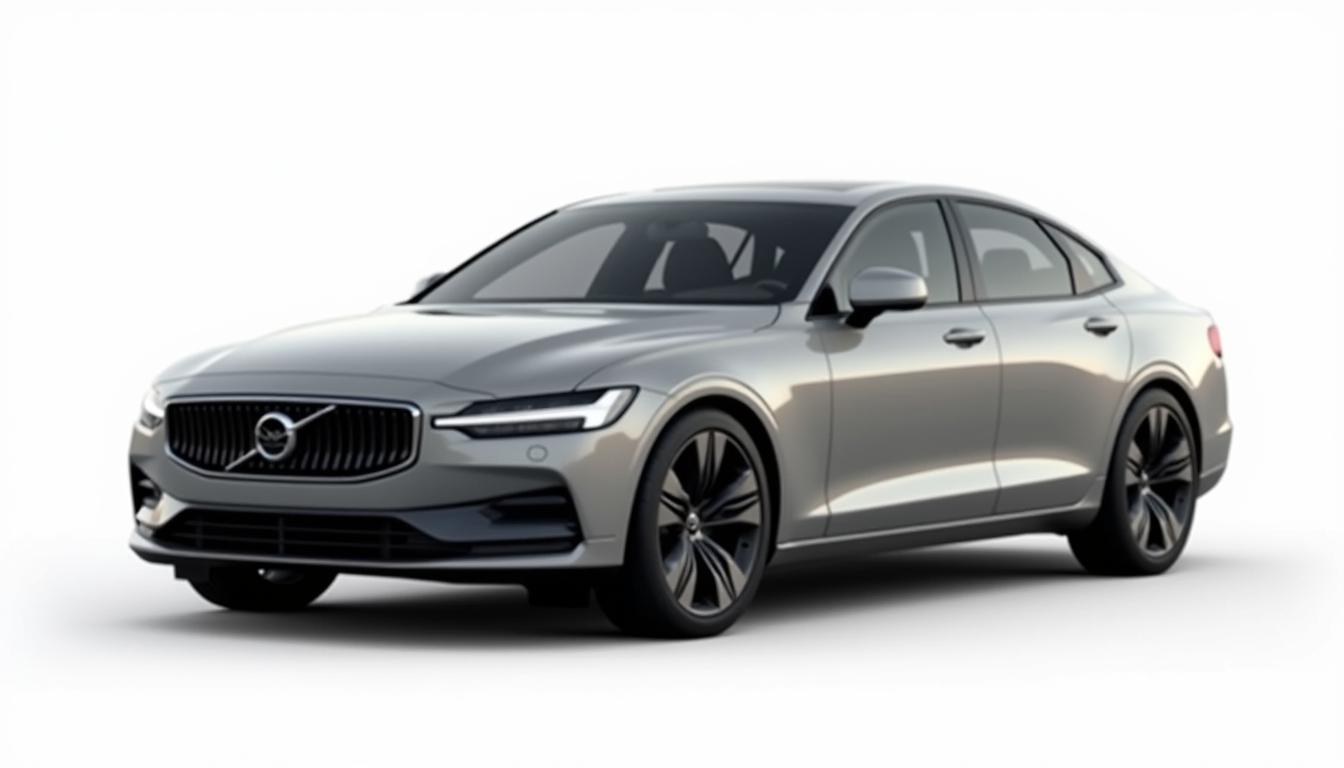 A modern and elegant four-door sedan with a sleek but conventional design, viewed from a three-quarter front angle