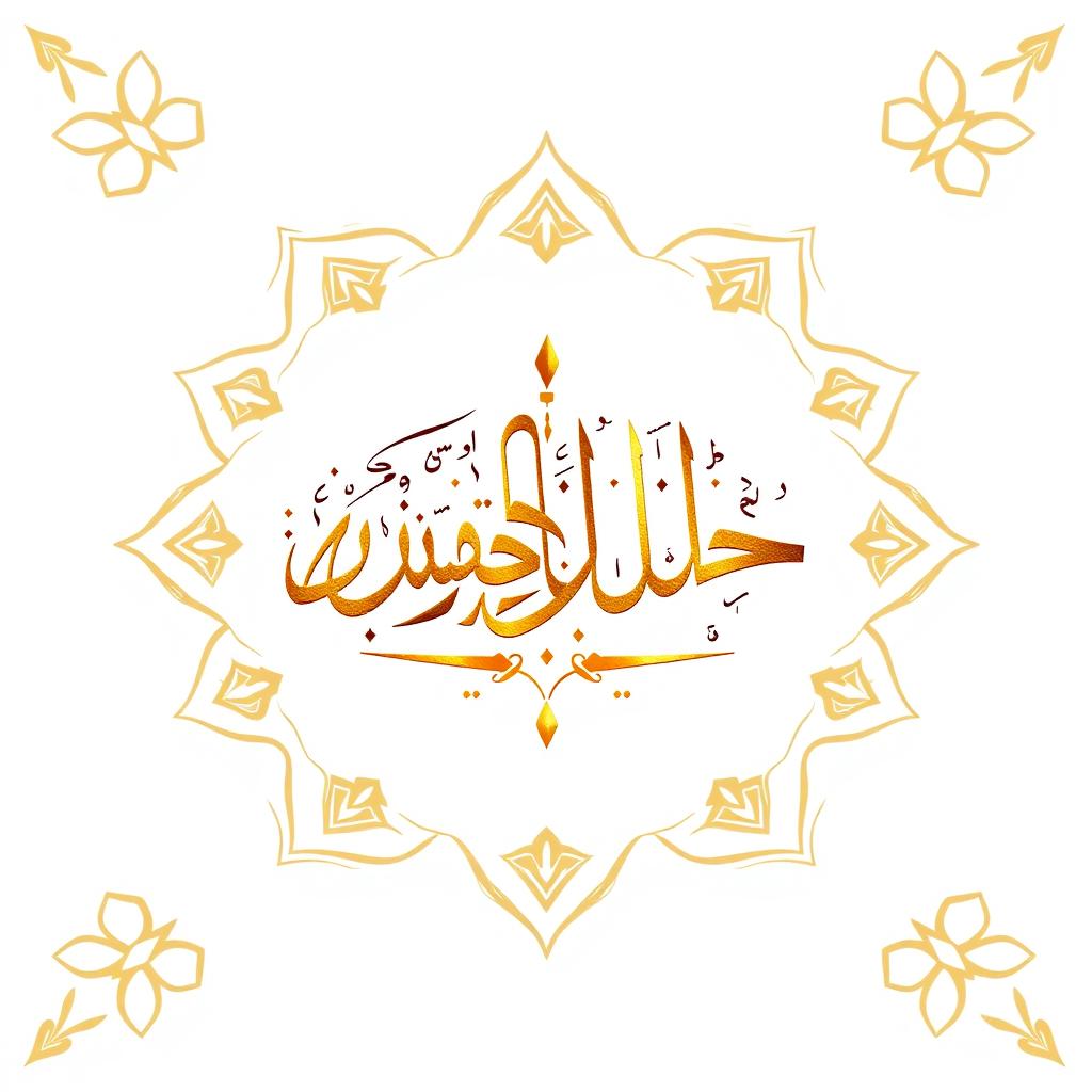 A beautiful Islamic logo designed for the word 'Ramadan,' featuring elegant Arabic calligraphy in a rich, gold color