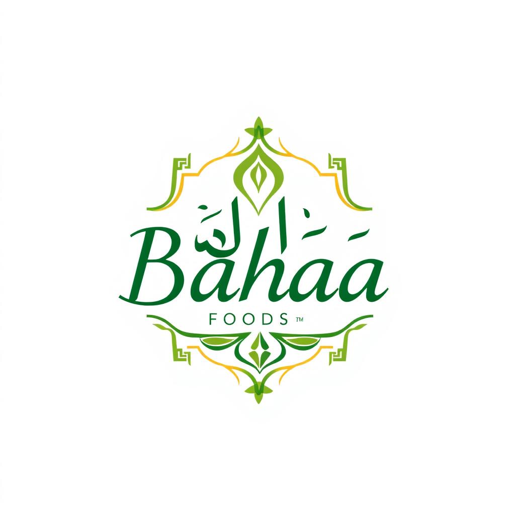 A professional logo design for a brand named 'Bahaa Food'