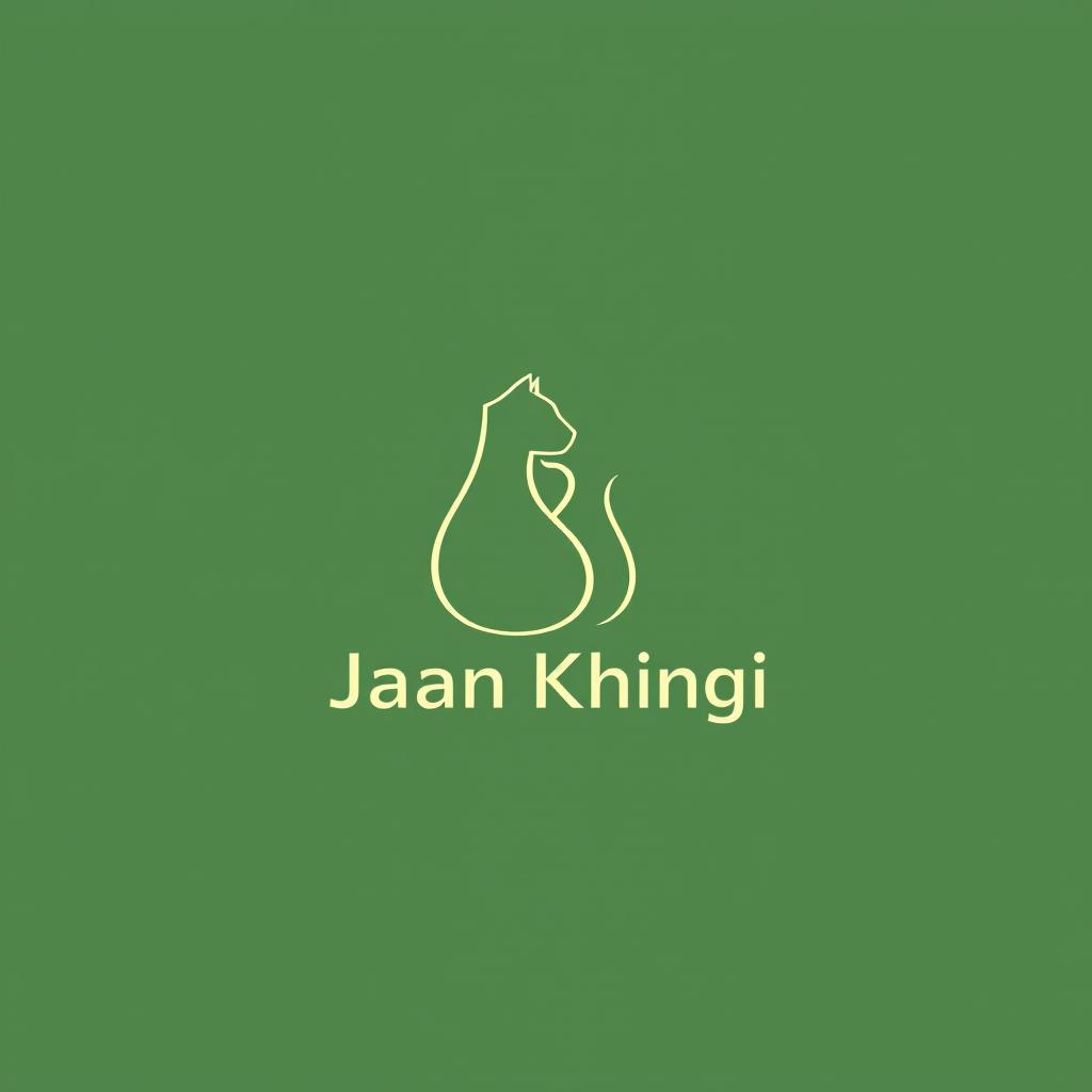 A minimalist logo design for a pet store called 'جان خانگی' (Jaan Khāngi)