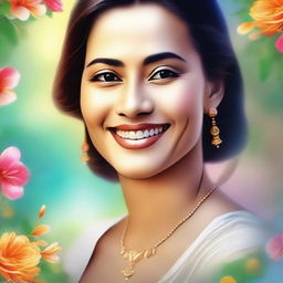 A high-quality digital art portrait of a woman, who is depicted as a loving wife