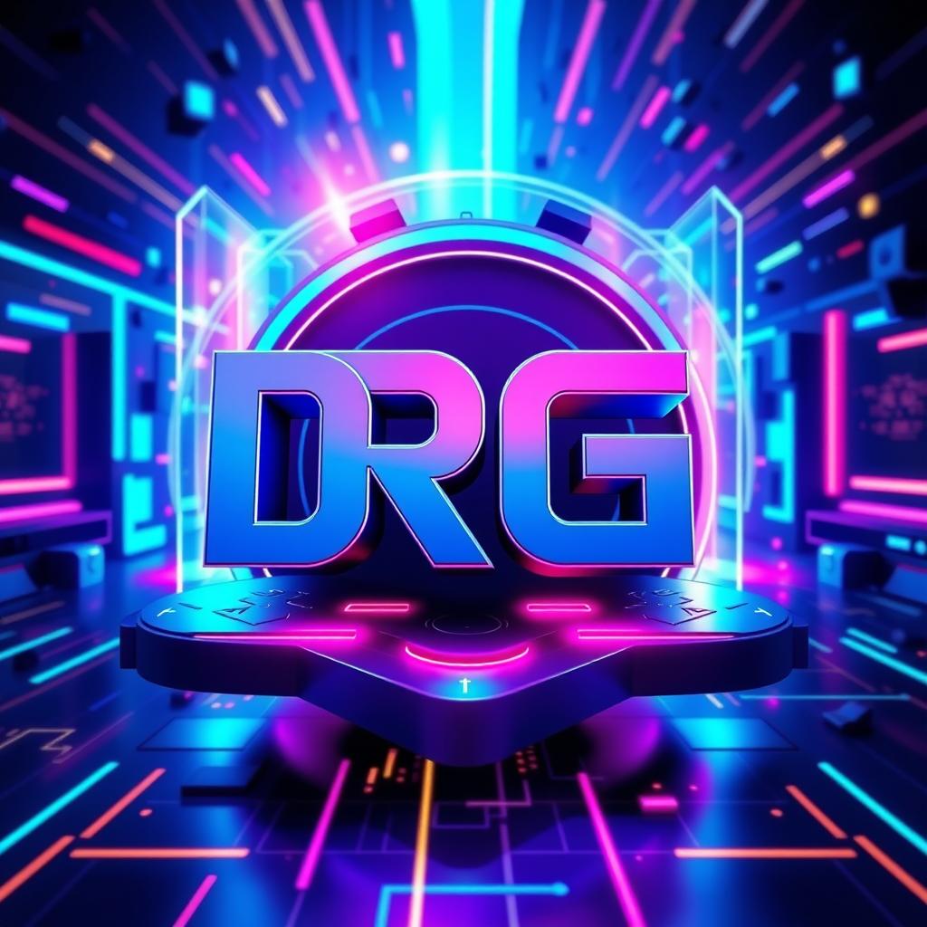A modern and sleek profile picture design for Instagram, prominently featuring the letters 'DRG' in a bold and artistic font