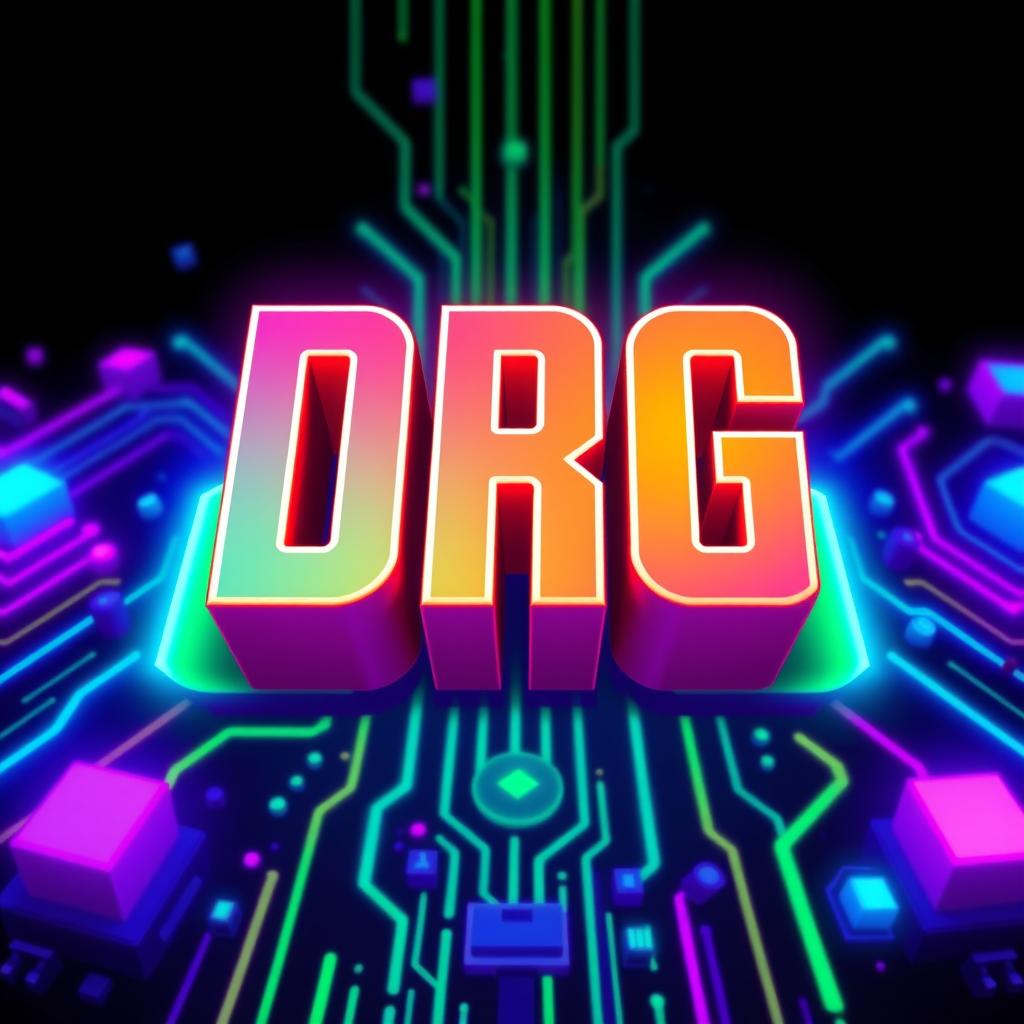 A modern and dynamic profile picture design for Instagram, featuring the letters 'DRG' in a bold, eye-catching font