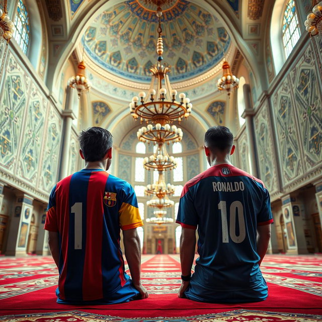 Unity in Faith: Messi & Ronaldo in Prayer