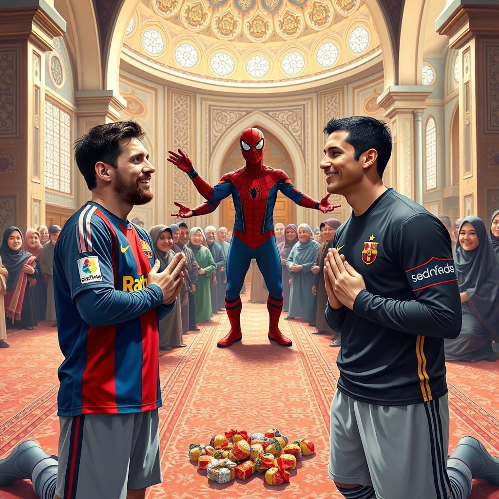 Unity in Faith: Messi & Ronaldo in Prayer