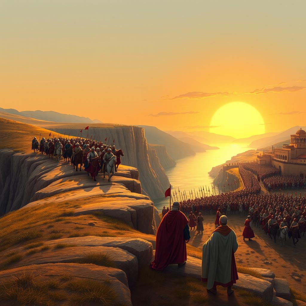 In the year 711 AD, the Muslim army led by Tariq ibn Ziyad crosses the Strait of Gibraltar to conquer Andalusia, formerly known as Vandalicia