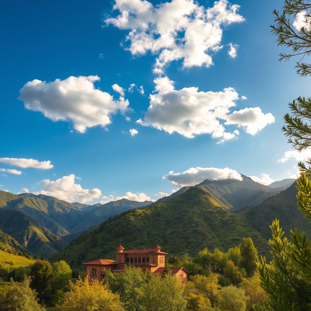 A scenic view of Bacha Zal, Iran, showcasing its stunning mountainous terrain and rich green valleys