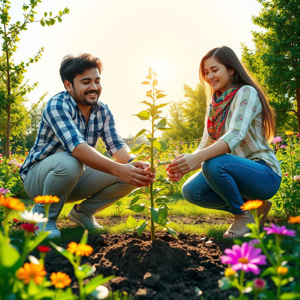 On tree planting day, 15 Esfand 1403, a vibrant representation of change and self-awareness unfolds for a celebration of both a young man and a young woman