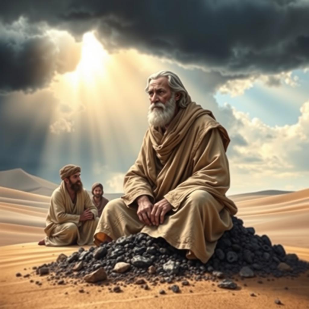 A visually captivating and artistic representation of the biblical story of Job