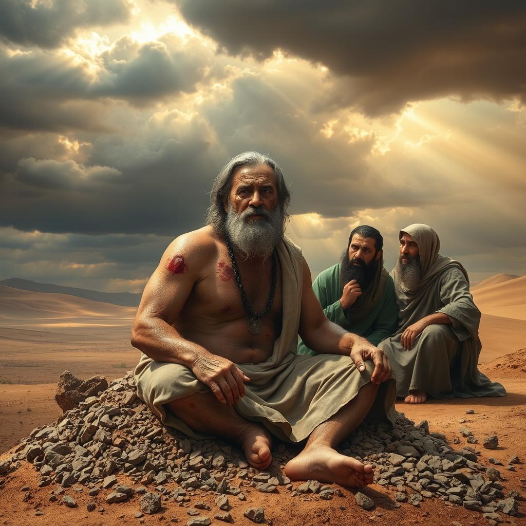 A striking and intense portrayal of the biblical story of Job, focusing specifically on Job's suffering from painful wounds and sores