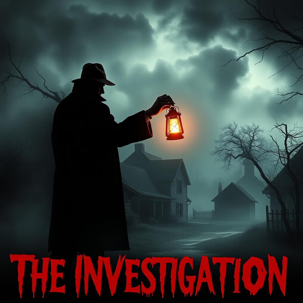A chilling horror movie poster for a film titled "The Investigation"