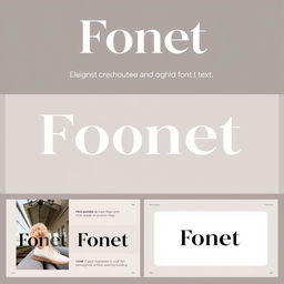 A beautifully designed presentation showing the Fonet font in various styles and contexts, showcasing its elegant and modern characteristics