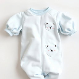 A cozy newborn pajamas design featuring balloon sleeves in a soft baby blue color