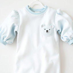 A cozy newborn pajamas design featuring balloon sleeves in a soft baby blue color