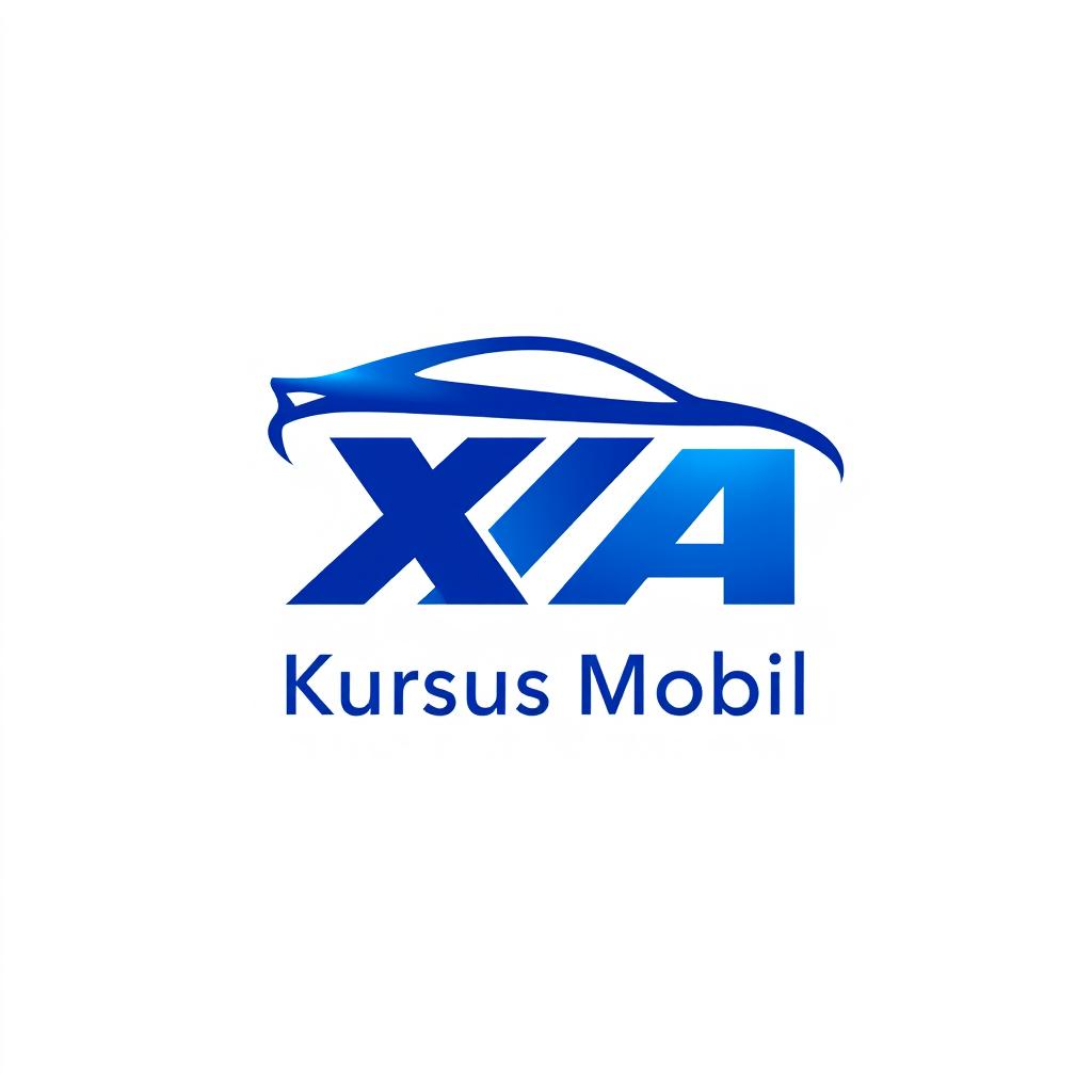 A logo design for a car driving school brand named 'XA'
