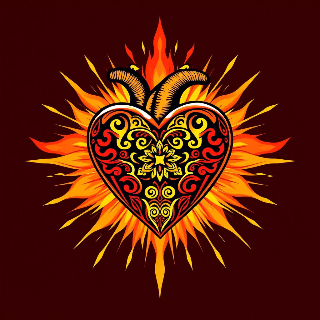 A vibrant and bold heart symbol depicting strength and bravery