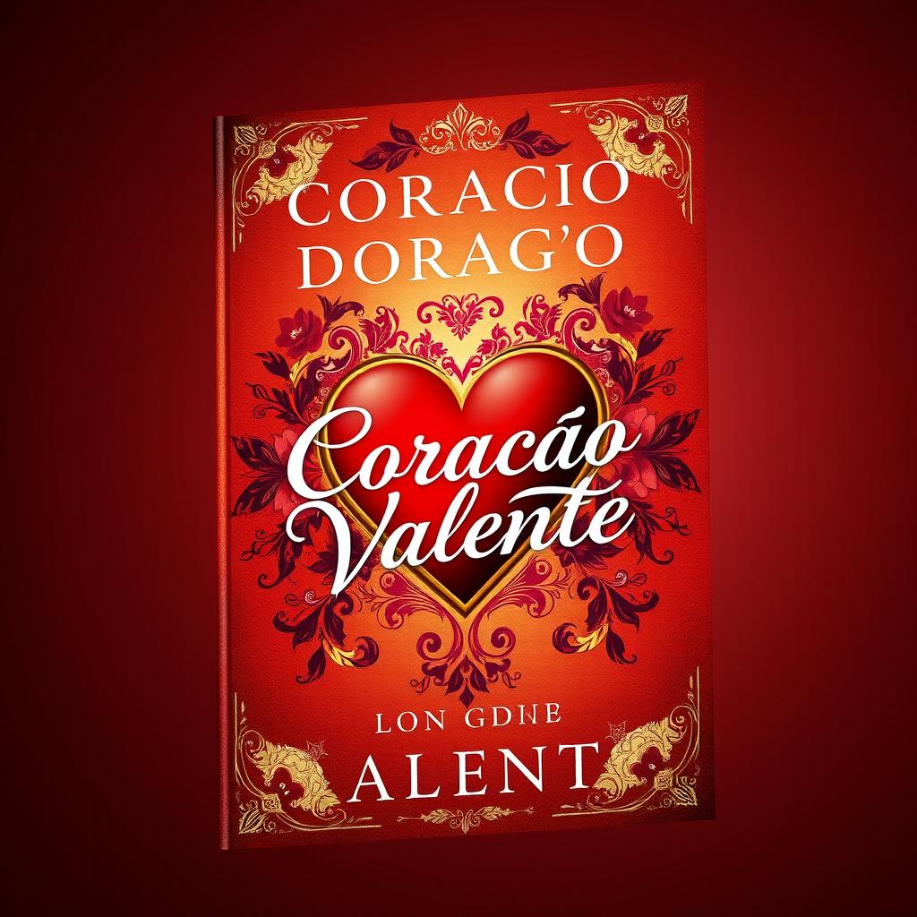 A captivating book cover design featuring a bold and artistic interpretation of the title 'Coração Valente'