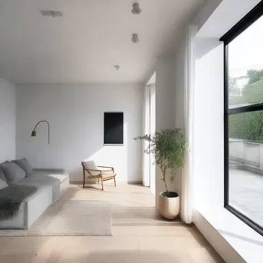 The minimalist decor of the house exudes a tranquil atmosphere, ideal for individuals recovering from anaclitic depression.