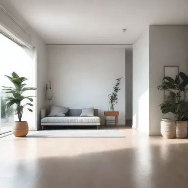 The minimalist decor of the house exudes a tranquil atmosphere, ideal for individuals recovering from anaclitic depression.