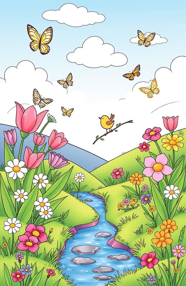 Spring Bloom: A Vibrant Coloring Adventure