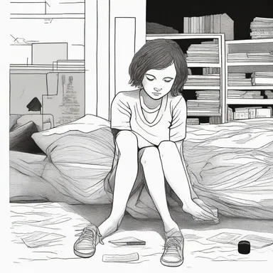 The graphic novel artist portrays the protagonist's battle with anaclitic depression through captivating illustrations.