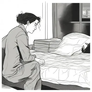 The graphic novel artist portrays the protagonist's battle with anaclitic depression through captivating illustrations.