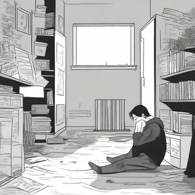 The graphic novel artist portrays the protagonist's battle with anaclitic depression through captivating illustrations.