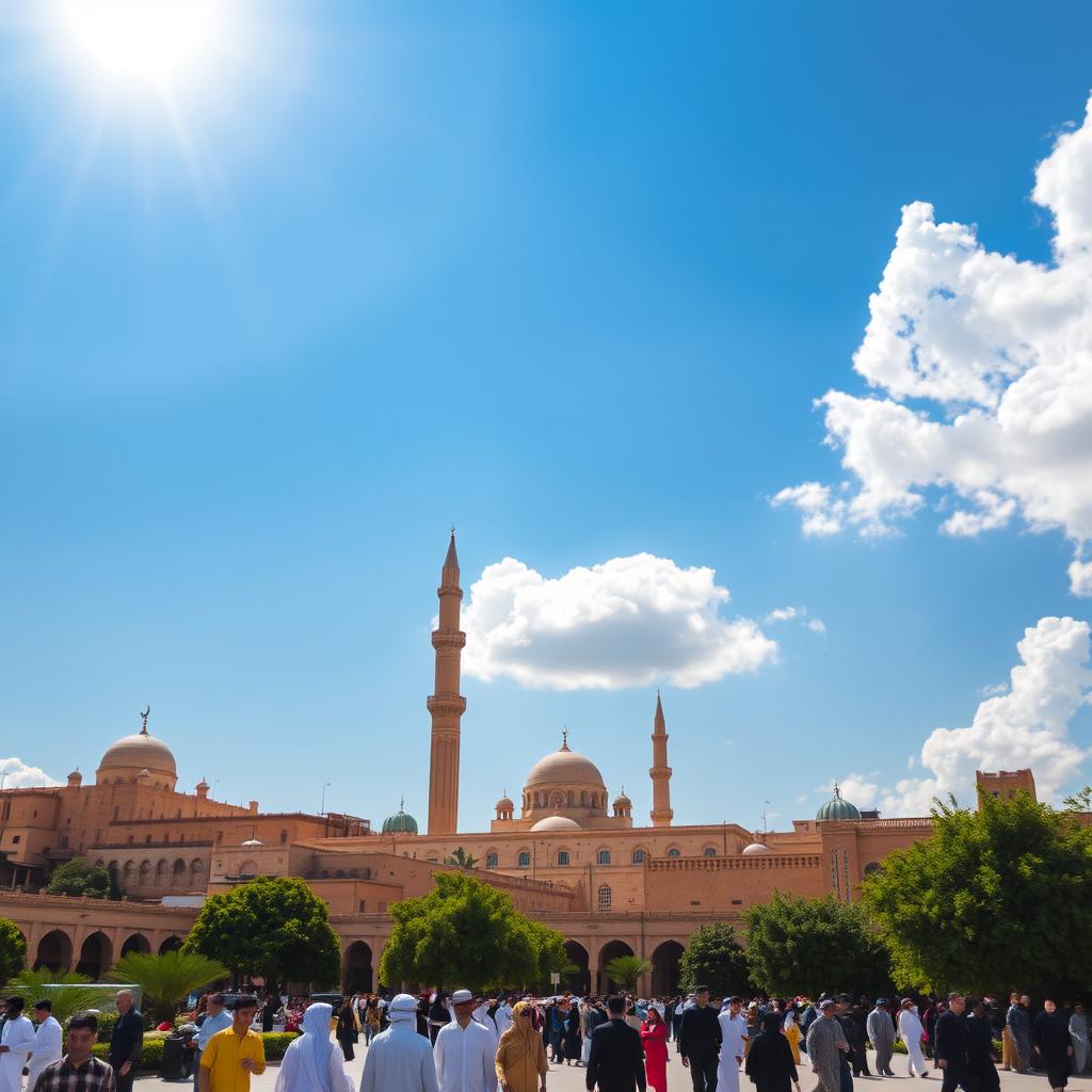 A stunning daytime view of Medina, showcasing its beautiful architecture and vibrant atmosphere