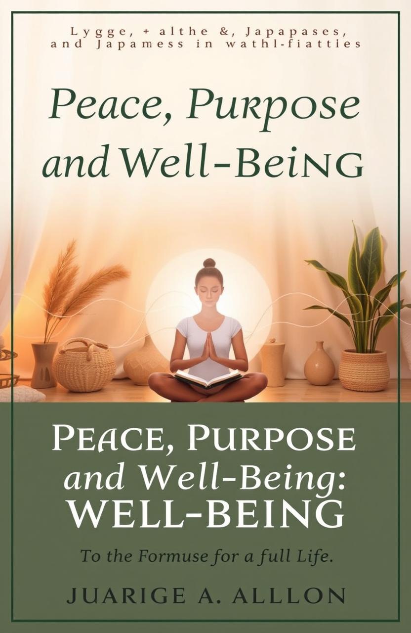 A beautifully designed book cover for 'Peace, Purpose, and Well-Being: The Formula for a Full Life'