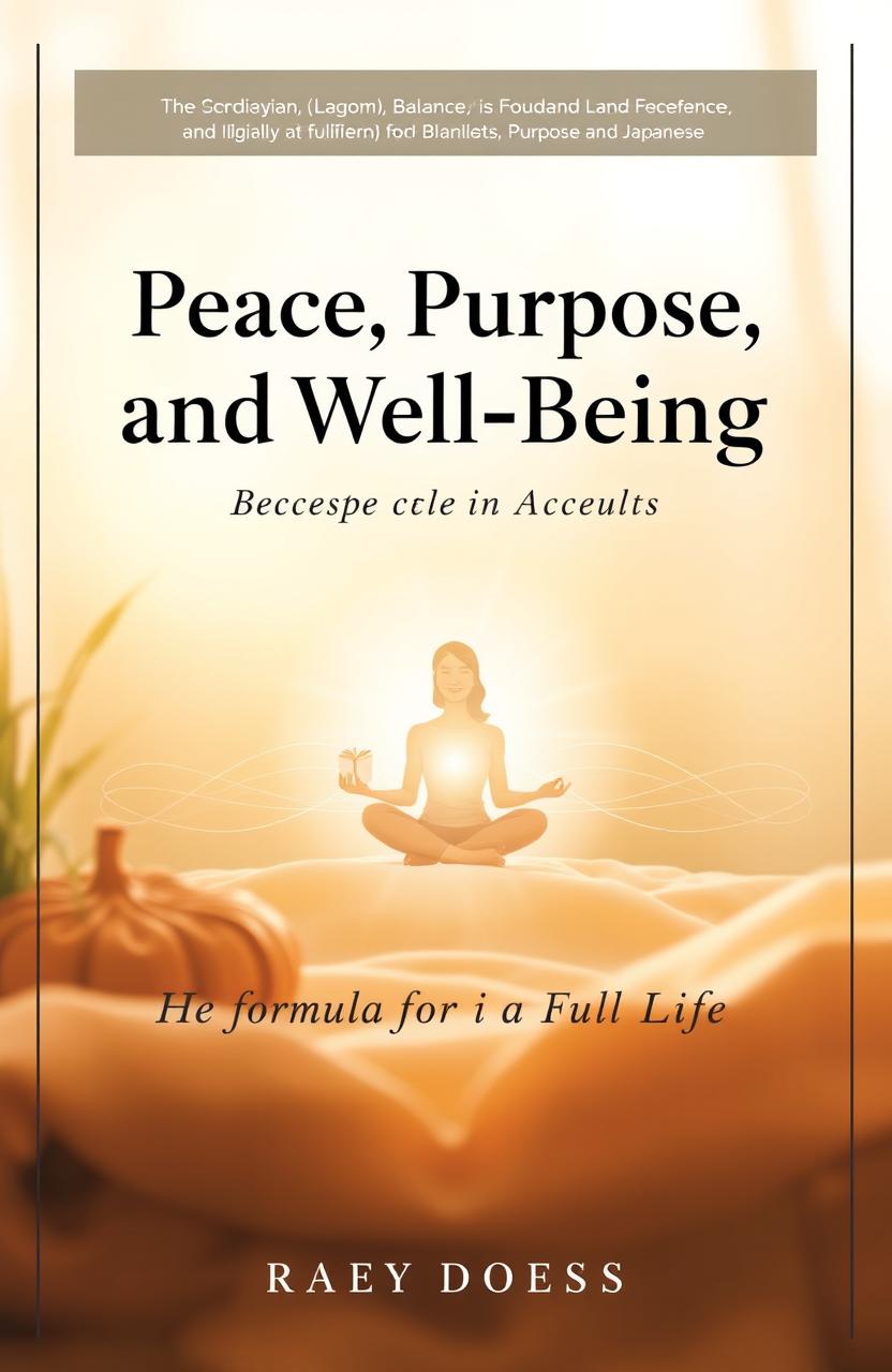 A beautifully designed book cover for 'Peace, Purpose, and Well-Being: The Formula for a Full Life'