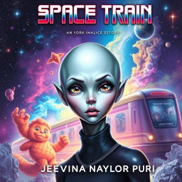 A captivating cover for the story 'Space Train' by Jeevika Naylor Puri