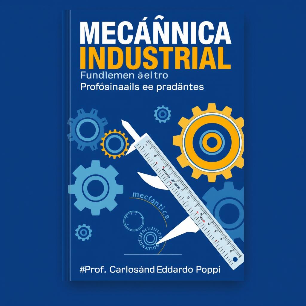 A cover design that evokes industrial mechanics, featuring detailed illustrations of gears and a caliper