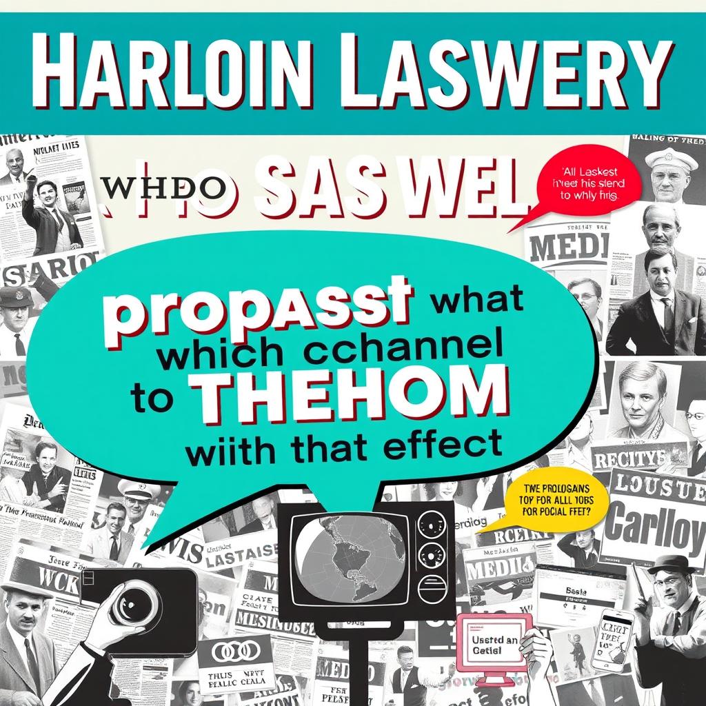 A visually striking poster depicting Harold Lasswell's propaganda theory