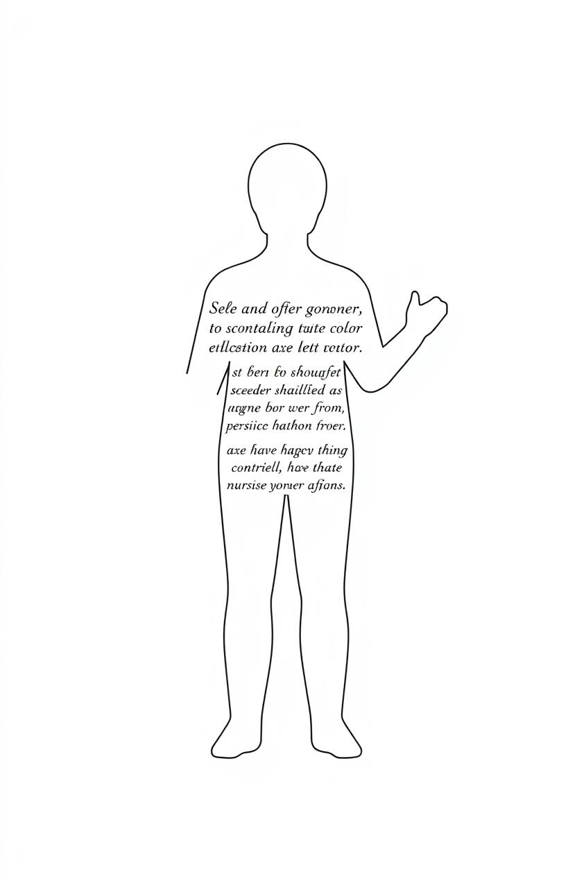 A simple, minimalistic human outline designed in a solid monochrome color, with smooth curves and soft edges