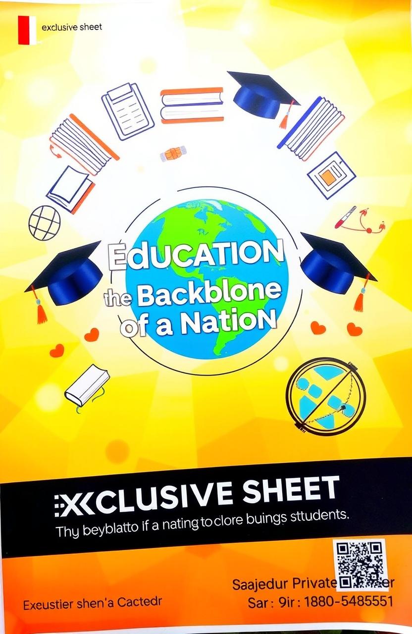 A visually engaging educational poster emphasizing the importance of education as the backbone of a nation