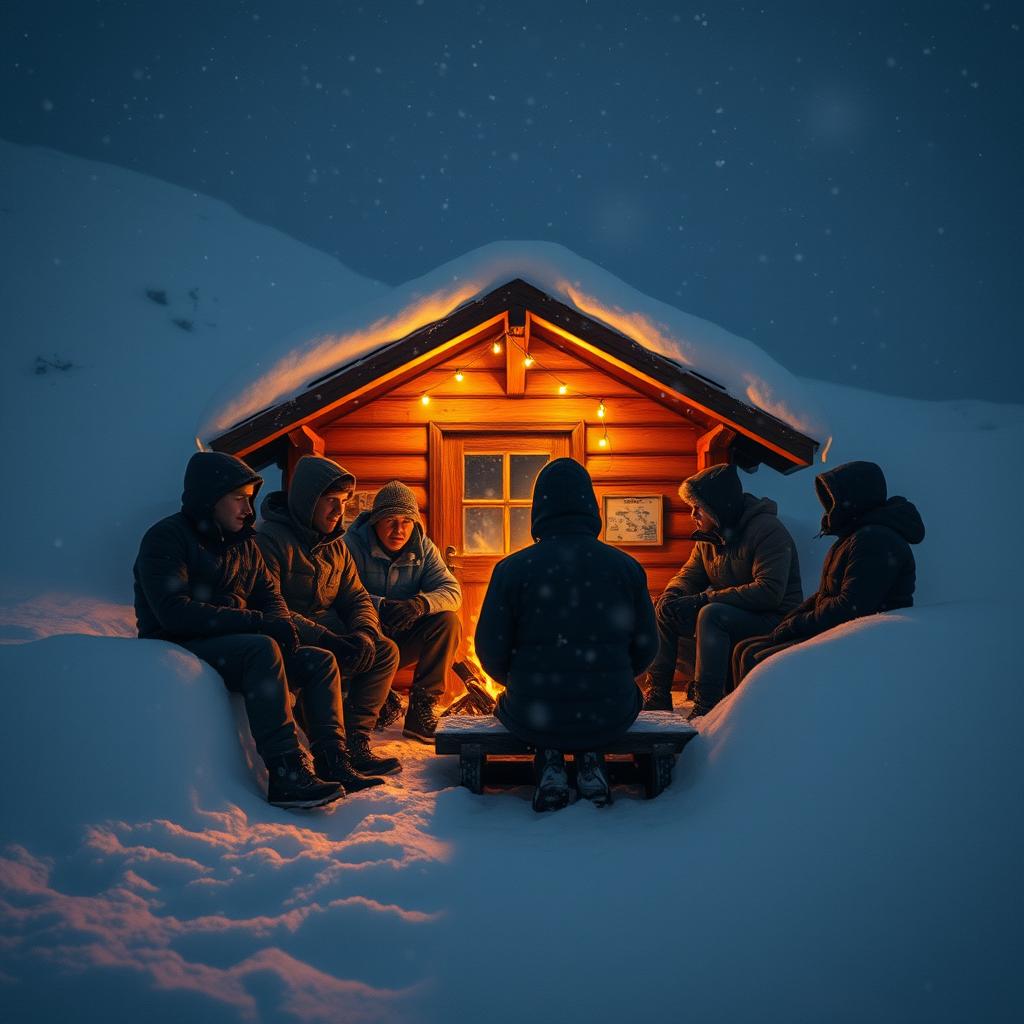 On a treacherous winter night, a group of strangers find themselves stranded together in a remote mountain cabin, cut off from the outside world by a relentless snowstorm