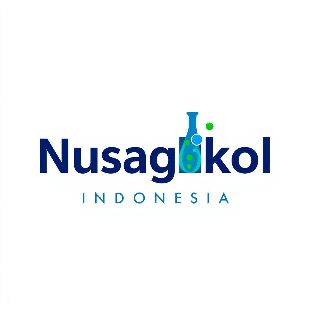A modern and professional logo design for a chemical industry company named 'Nusaglikol Indonesia'