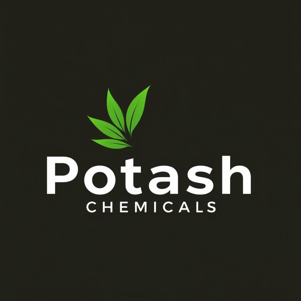 A simple and clear logo design for a company named "Potash Chemicals", specializing in producing potassium salt from Oil palm empty fruit bunch ash