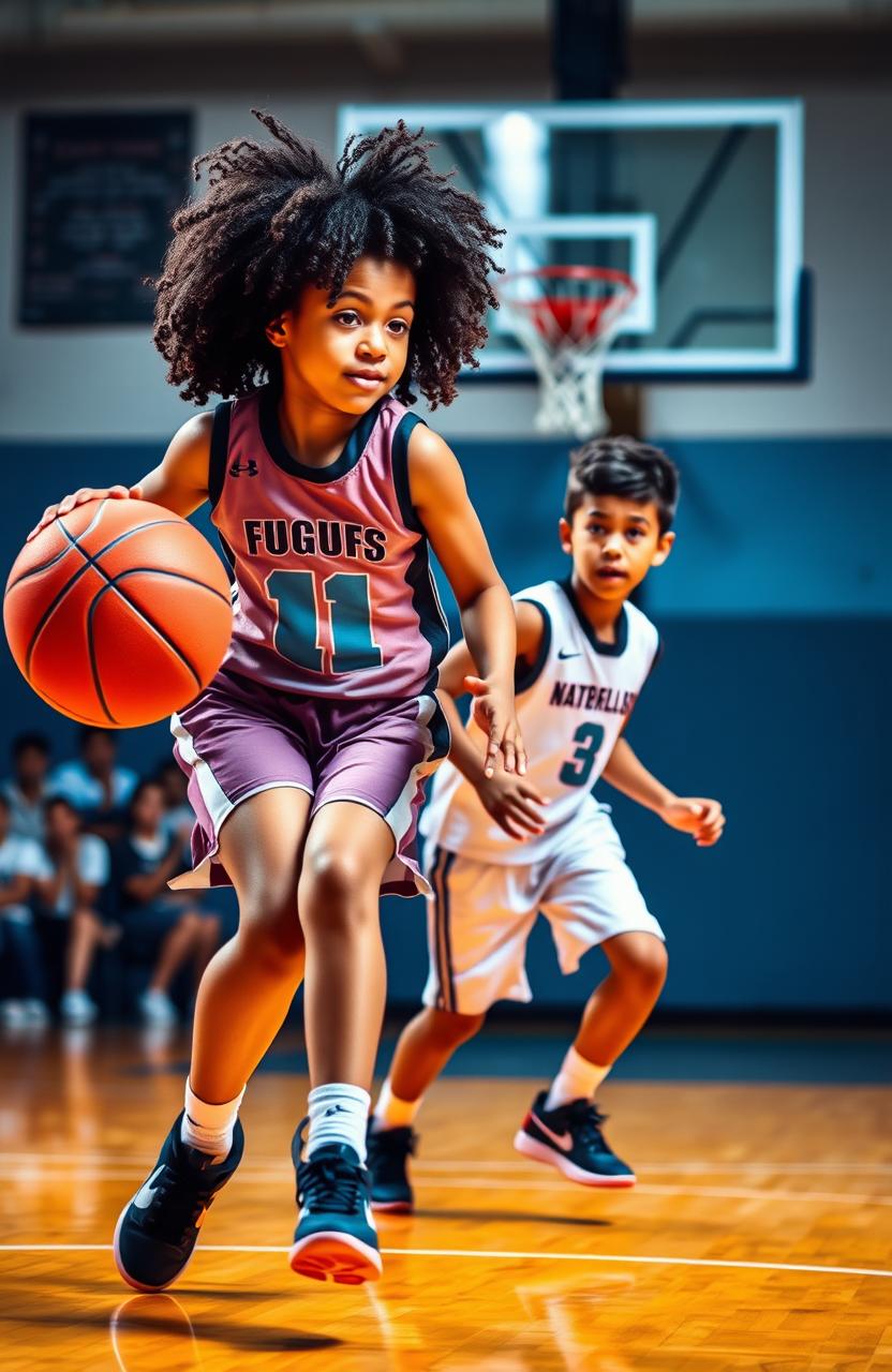 A vibrant and dynamic image titled "Fast Break Ke Hatimu" featuring a basketball court as the backdrop