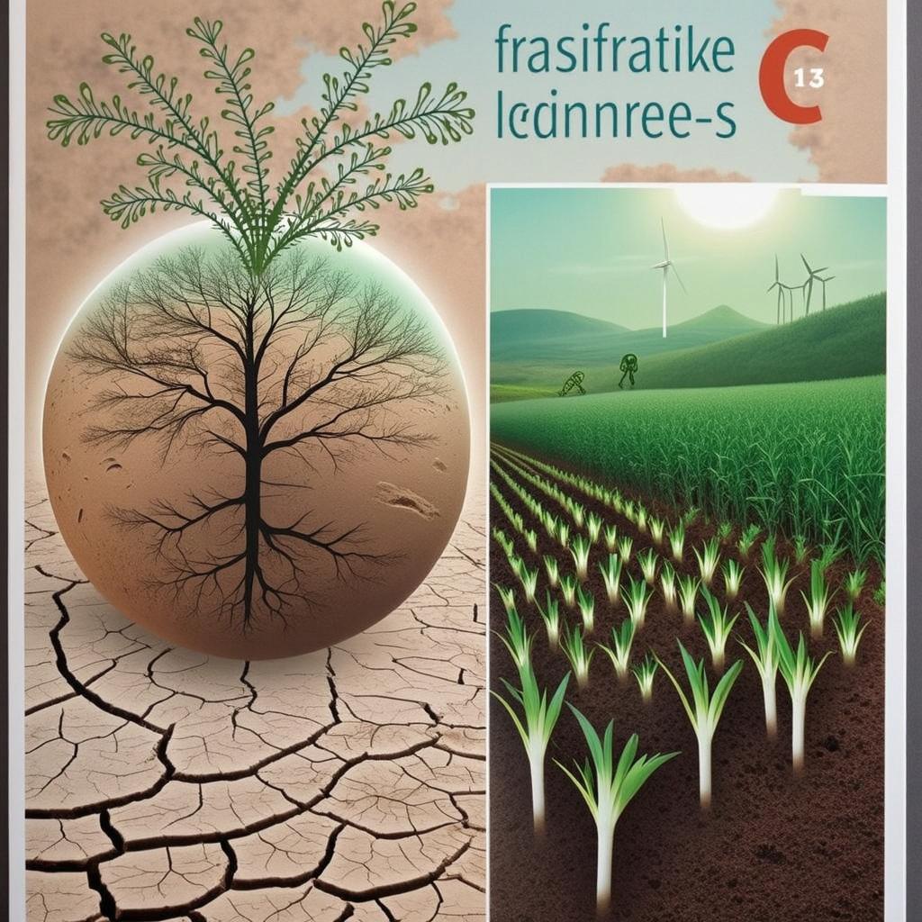 An artistic cover illustration depicting the impact of climate change on organic matter production