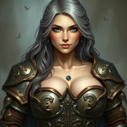 A beautiful, busty, shy, cute Ukrainian Sun cleric healer