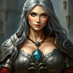 A beautiful, busty, shy, cute Ukrainian Sun cleric healer