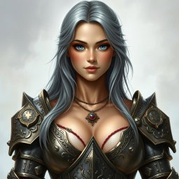 A beautiful, busty, shy, cute Ukrainian Sun cleric healer