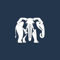 A highly creative, artistic, and visually striking logo featuring an elephant as the central motif