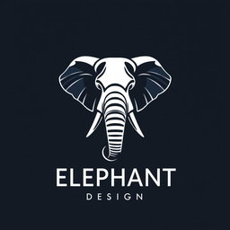 A highly creative, artistic, and visually striking logo featuring an elephant as the central motif