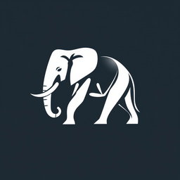 A highly creative, artistic, and visually striking logo featuring an elephant as the central motif