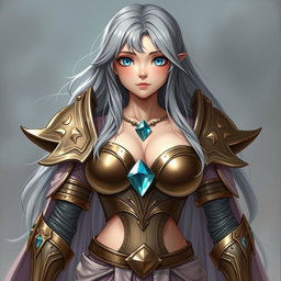 A busty, innocent, beautiful, shy, and cute sun cleric of the life domain