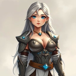 A busty, innocent, beautiful, shy, and cute sun cleric of the life domain