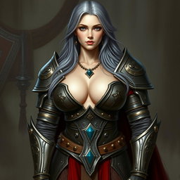 A busty, innocent, beautiful, shy, cute European cleric of the Life domain